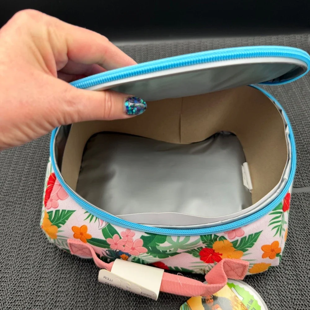 Disney Moana2 Insulated Lunch Bag Bioworld Princess Simea Pua Hei Hei Pink Green